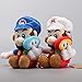 Super Mario Bros Mario with Sun Flower & Luigi with Ice Flower 7 Inch Toddler Stuffed Plush Kids Toys 2 Pcs/set