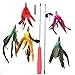 SCOBUTY The Giddy Kitty 5 Pack Cat Feather Interactive Toy with Small Bells and Extra Long Wand with Red Handle - Best Teaser Toys for Exercising Kitten or Cats