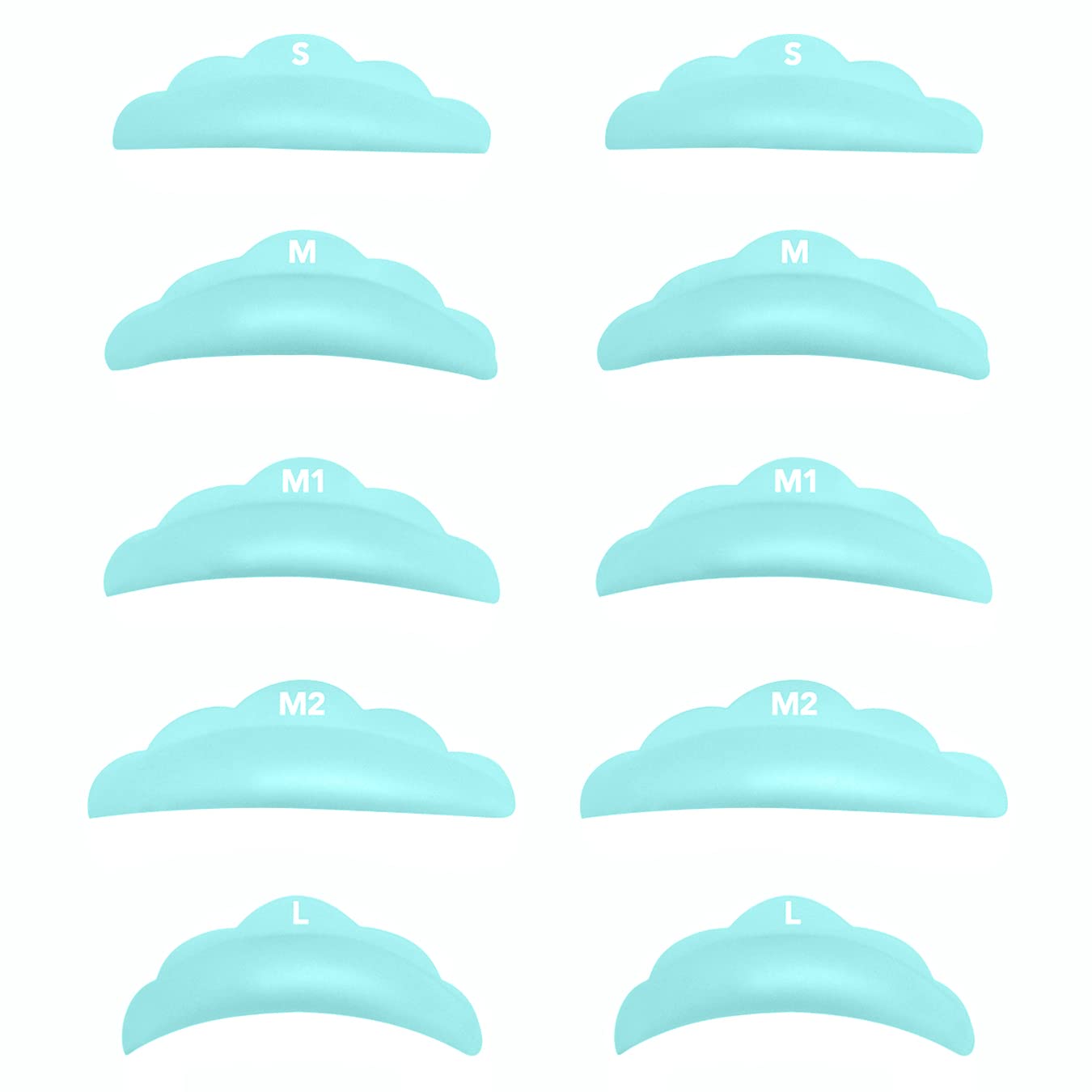 Libeauty Lash Lift Pads Rods 10Pcs Eyelash Perm Lift Silicone Rods 5 Size Reusable Eyelash Perming (Green)