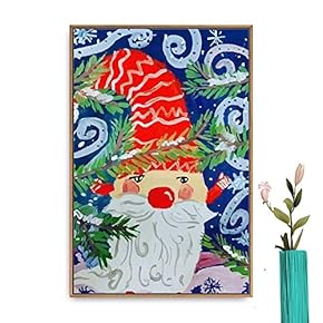 Framed Canvas Wall Art Christmas Santa Claus Canvas Prints Home Artwork Decoration for Living Room,Bedroom - 16x24 inches