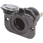 Blue Sea Systems 12V Dash Socket with Watertight Cap | 15A max; twist-lock plug retention; IP45 with cover closed; front, rear or surface mount