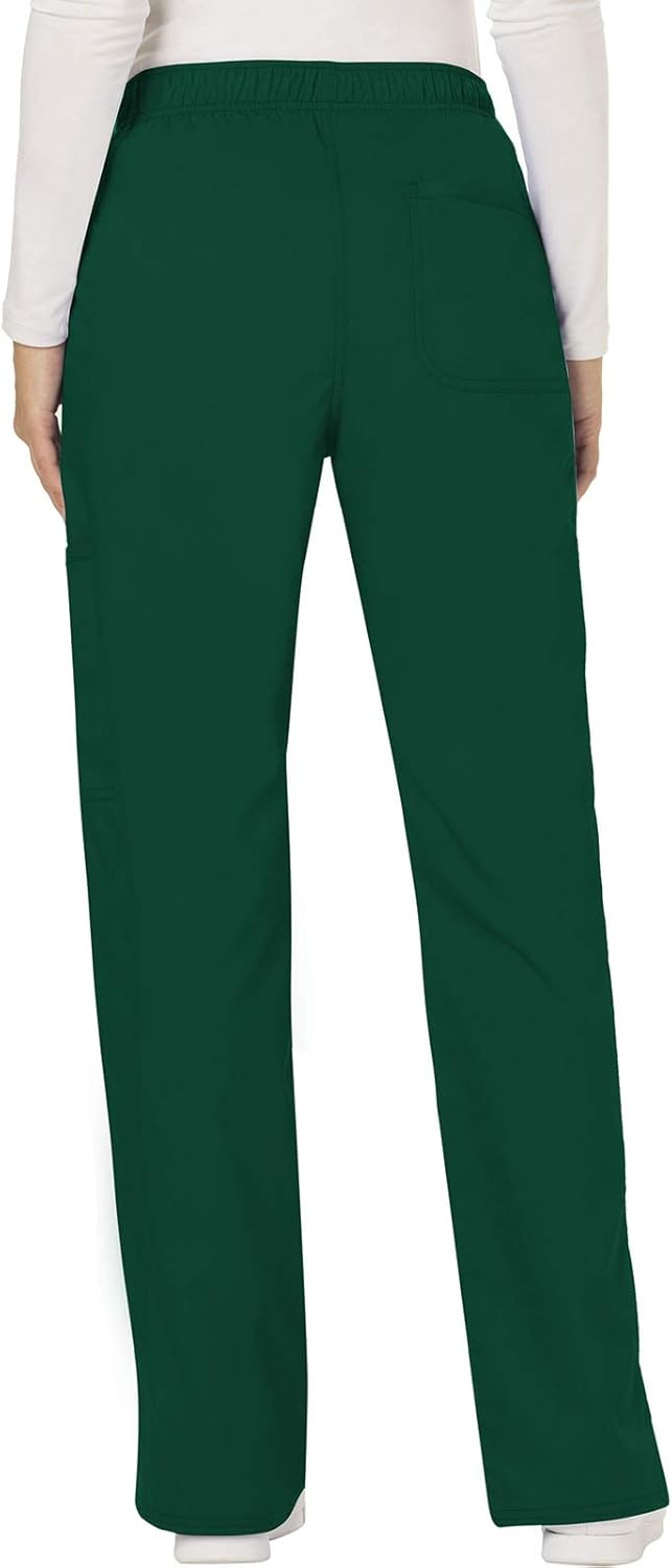 Cherokee Workwear Revolution Women's Mid Rise Moderate Flare Drawstring Scrub Pant: Clothing