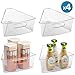 MoMA Lazy Susan Organizer - 10.2”x9.4”x4” Plastic Organizing Storage Bins (4 Packs) - Transparent Kitchen Cabinet Storage Organizer - BPA Free Condiment Organizer - Durable 1/8 Wedge Can Organizer