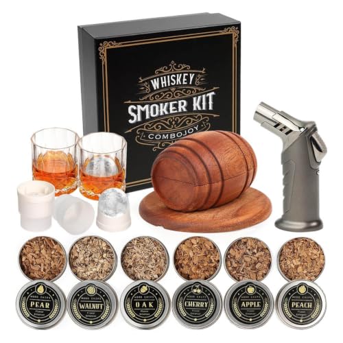 Kit Para Defumar Whisky Com Tocha E 6 Sabores Aromáticos | Kit Para Defumar Coquetéis Fashioned Presente Para Homens E Pais