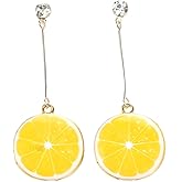 Watermelon Earrings for Women No Pierced Lemon Strawberry Clip on Earrings Weird Fruit Shaped Earrings