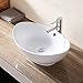 Mecor 23'' x 16'' Oval Egg Shape Vessel Sink Bathroom Vanity Bowl with Pop Up Drain, White Ceramic