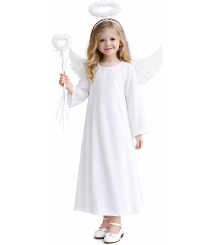 Amazon.com: 4 Pcs Angel Costume for Girls Dress Wings Headband