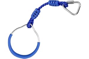 HOKILANDS Outdoor Indoor Gym Fitness Ninja Gymnastic Ring Swing Trapeze Bar for Kids - Play Sets Playground Training Equipment Backyard Obstacle Course Hanging Monkey Jungle Fist (1 Blue)