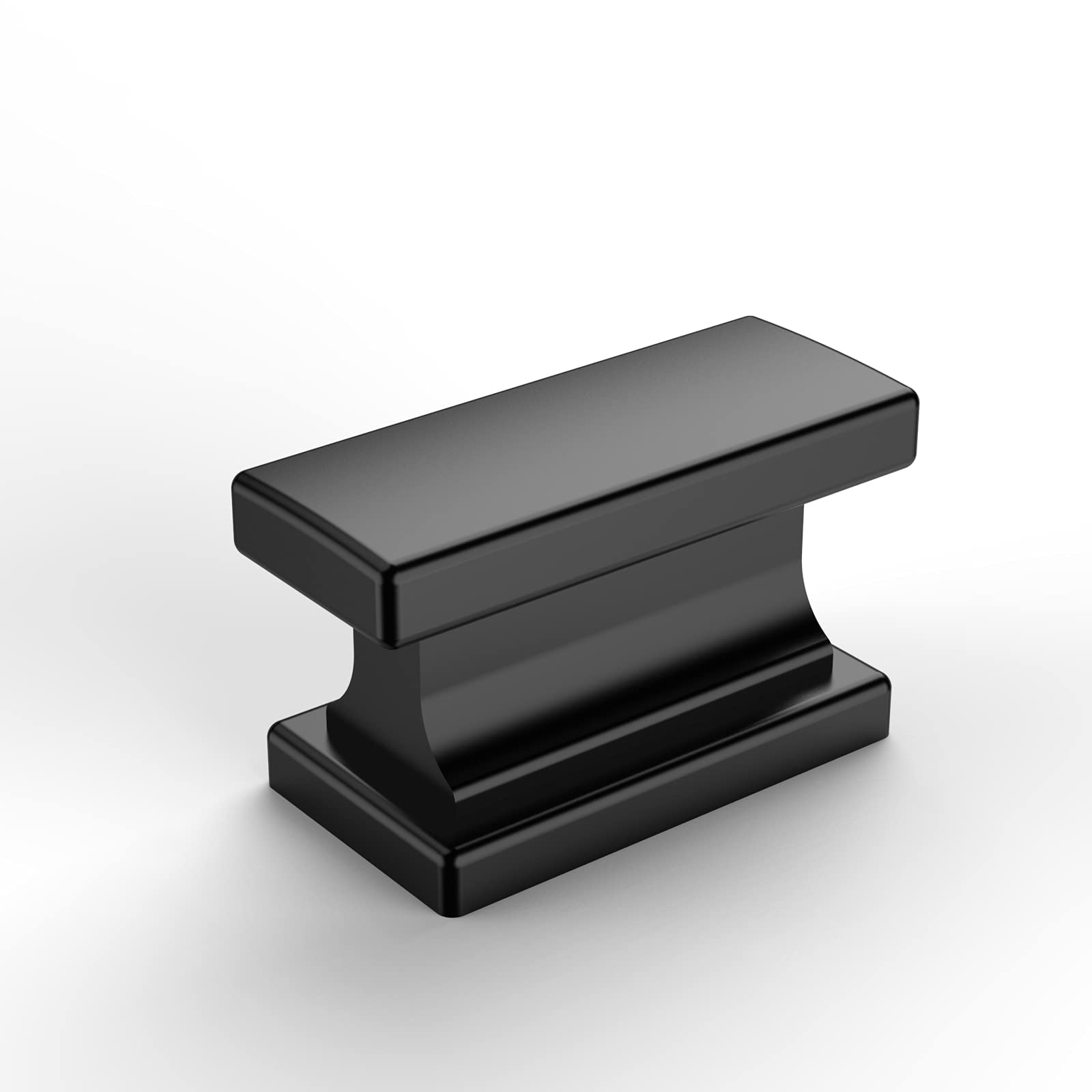 Photo 1 of Amerdeco 20 Pack Matte Black Cabinet Knobs 1.46 Inch(37mm) Single Hole Cabinet Handles Rectangle Dresser Knobs Drawer Knobs and Pulls for Bathroom Cabinets