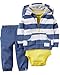 Kidsform Baby Boy Girl 3-Piece Hoodie Jacket Coat Romper Pants Leggings Outfits Set