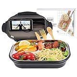 Carpe Diem Bento Lunch Box with bag Stainless Steel Portable Picnic office School Food Storage for adult and Kids, Leakproof Bento Box with knife, fork and spoon Dishwasher Safe