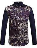SSLR Men's Color Block Paisley Button-down Shirt