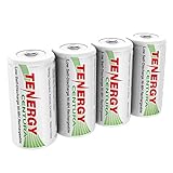 Tenergy Centura NiMH Rechargeable C Batteries, 4000mAh C Battery, Low Self Discharge C Cell Battery, Pre-charged C Size Battery, 4 Pcs