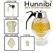 Hunnibi Acrylic Honey Dispenser, No Drip Syrup Dispenser Jar with Stand