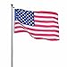 Aluminum Sectional Flag pole Kit With 3'x5' American Flag Gold Ball Kit For Hardware Outdoor Garden School Halyard Pole Hardware 25FT,Silver