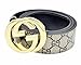 HE-products G-Style unisex Business Casual Belt [3.8CM] (Brown with gold buckle, 115CM[Waist 33-35])