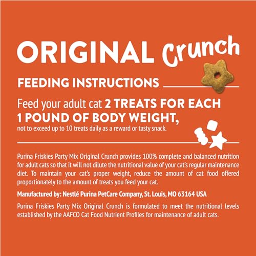 Friskies Purina Made in USA Facilities Cat Treats, Party Mix Original Crunch - 30 oz. Pouch