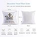 Kingla Home Gold Queen Crown Pillow Covers 18x18 inch Decorative Soft White Throw Pillow Covers Square Couch Cushion Covers