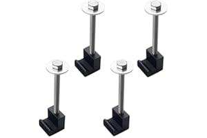 JGR Pickup Truck Tool Box Tie Downs Aluminum J Hook Crossover 4 Pack, Black