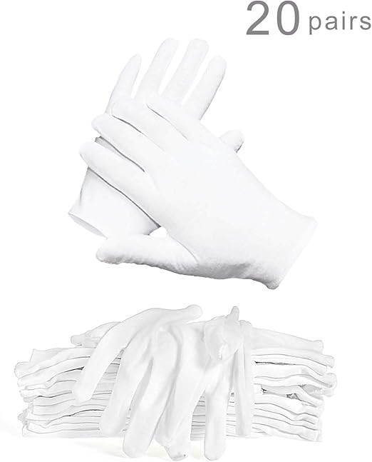 white cotton gloves amazon