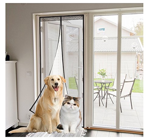 7TECH Magnetic Screen Door with Heavy Duty Mesh Curtain and Full Frame Velcro Fits Door Size up to 36"-82" Max- Black - Thumbnail 6