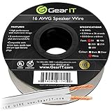 16AWG Speaker Wire, GearIT Pro Series 16 Gauge Speaker Wire Cable (50 Feet / 15.24 Meters) Great Use for Home Theater Speakers and Car Speakers, White