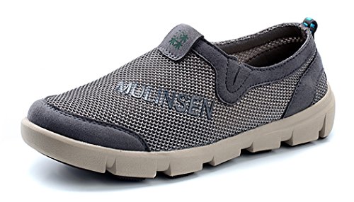 Btime Season New Breathable Mesh Surface Slip-On Loafers(9D(M)US,gray)