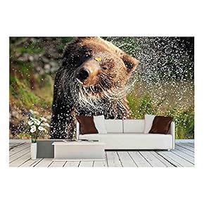 Bear in Forest - Removable Wall Mural | Self-Adhesive Large Wallpaper - 66x96 inches