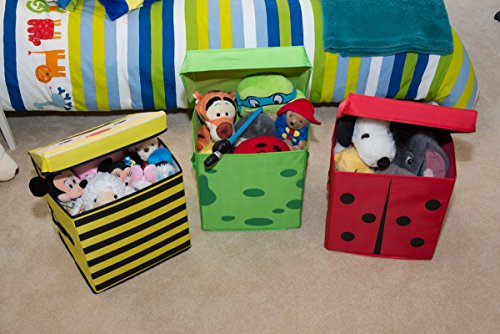 image for Clever Creations Kid's Cushion Top Ladybug Collapsible Toy Storage Org