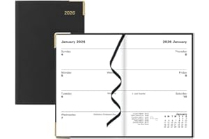 Letts of London® 2026 Classic Weekly Planner, 12 Months, January to December, Gold Corners, Pocket Size, 4.25" x 2.75", Engli