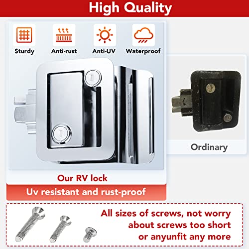 MKING RV Entry Door Lock, Trailer Door Lock with Paddle Deadbolt, Zinc