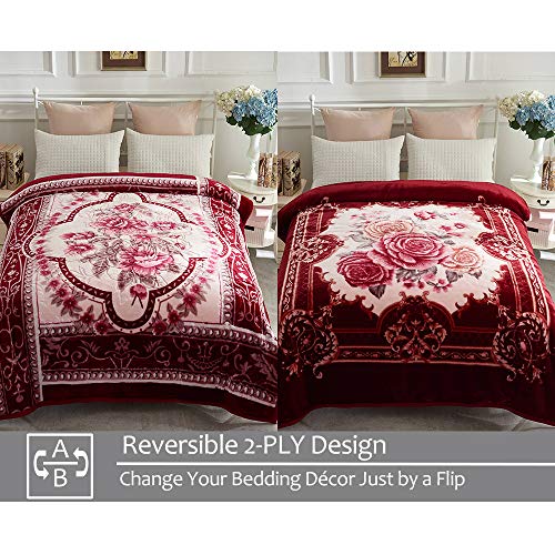 JYK Heavy Korean Mink Fleece Blanket, 5 LB 2 Ply Reversible 520GSM
