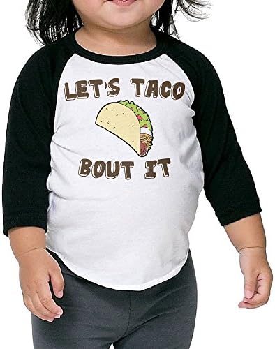 Toddler Sports I Love Tacos Black Size 2 Toddler 100% Cotton 3/4 Sleeve Athletic Baseball Raglan Shirt