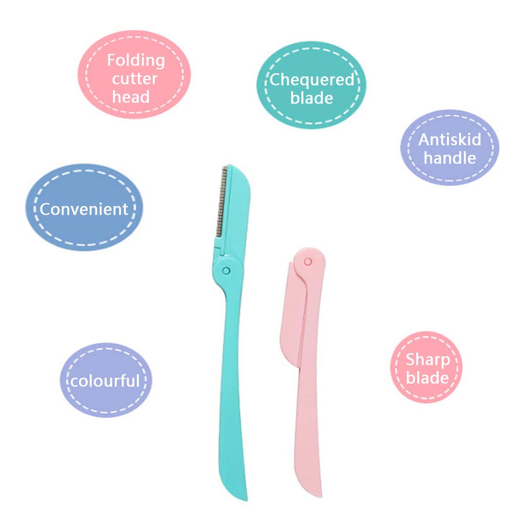 Mea Tira Practical Eyebrow, Facial Hair, Lip, Nose Hair Removal Razor, Eyebrow Shaping Device, Unisex-pack Of 6 PCS,(Style Smooth): Beauty