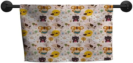 Amazon Qiaoqiaolo モダン タオル 数字 ベクトル スタイル イラスト フィルム ストリップ パターン プリント お手入れ簡単 アンバー ウォームトープ W10 X L39 バスタオル ホーム キッチン オンライン通販