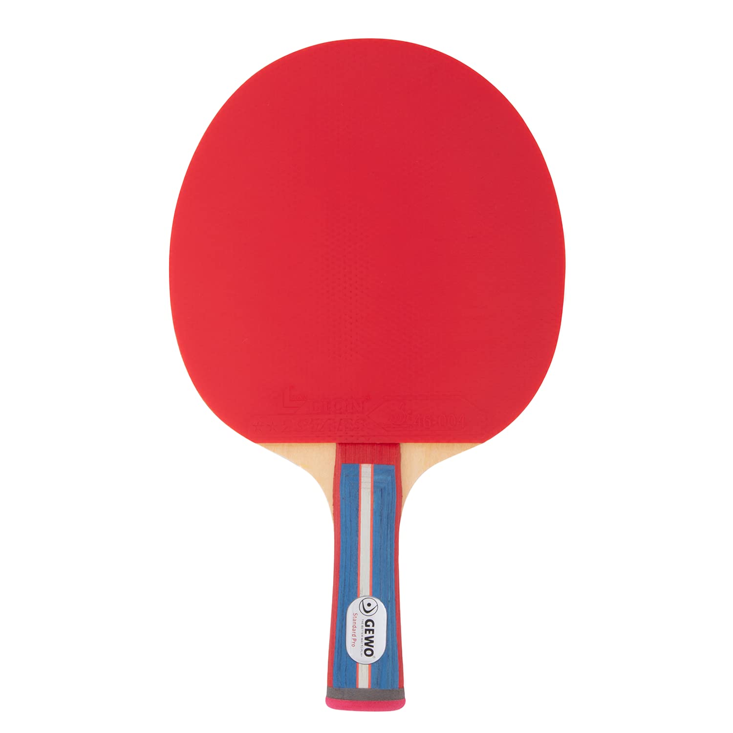 GEWO Standard PRO Table Tennis Bat - Controlled Beginner Table Tennis Bat - Complete Bat with Lion ITTF Roading, High Control and Speed, Concave Handle, 1.8 mm Thick Coating