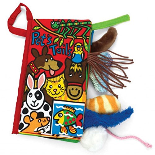 Kemilove Set of 4 Animal Tails Cloth book Baby Toy Cloth Development Books for 3~12 Month, Jungle Tails, Pets Tails, Kitty Tails,Farm Tails