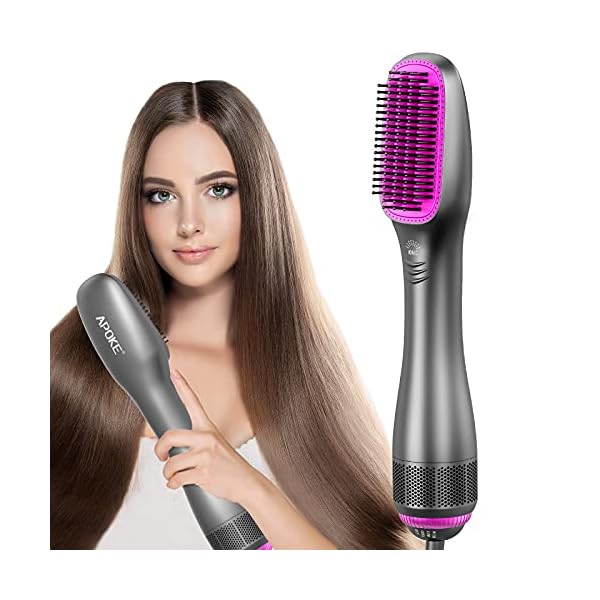APOKE-3-in-1-Hair-Dryer-Brush-Straightener-Brush-Professional-1200W-Powerful-Ceramic-Tourmaline-Ionic-One-Step-Hot-Air-Brush-3-Heat2-Speed-Hair-Dryer-and-Styler-for-All-Hair-Types APOKE 3 in 1 Hair Dryer Brush & Straightener Brush, Professional 1200W Powerful Ceramic Tourmaline Ionic Hot Air Brush…