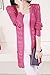 Shawhuaa Womens Crochet Knitted Open Front Cardigan Pocket Sweater Rosy