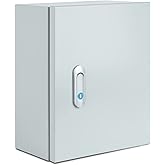 Steel Electrical Junction Box, Indoor&Outdoor Electrical Enclosure Box, Wall Mounted Waterproof&Dustproof Metal Box, Universal Electric Equipment Enclosure Box with Safety Locks and Mounting Plates