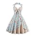 Vintage Halter Cocktail Dress 1950S Retro Swing Homecoming Dresses Floral Print 2XL