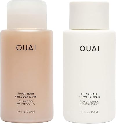 OUAI Thick Shampoo + Conditioner Set 300 ml Keratin Marshmallow Root Avocado Oil