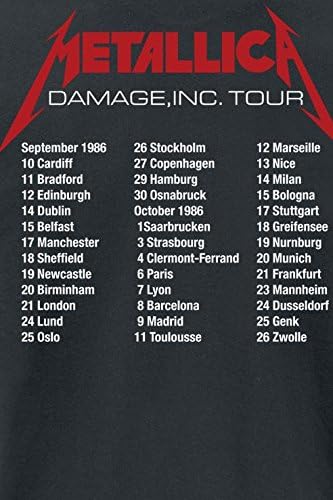 Metallica Men's Master of Puppets European Tour '86_Men_Bl_Ts: L Regular Fit Crew Neck Short Sleeve T, Shirt - Image 5