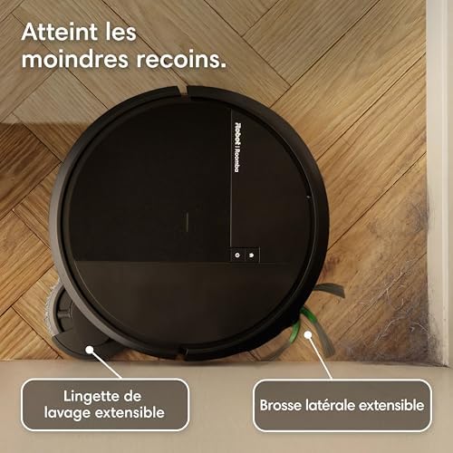Roomba Plus 415 Combo Robot + AutoWash - 20KPa - Base Multifonction - Lavage des lingettes - séchage des lingettes à l'air Chaud - LiDAR Clearview - 75 Jours d'autovidage - Noir