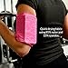 E Tronic Edge Phone Holder for Running, Cell Phone Arm Bands with Reflective Logo, Phone Strap Armband Fits iPhone and Android, Use for Running, Walking, Hiking and Biking, Pink Large