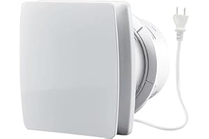 Moonjor 4" Exhaust Fan, 50CFM Quiet Small Window Wall Mount Vent Extractor Fan for Kitchen Bathroom Workshop Garage (US Cord)