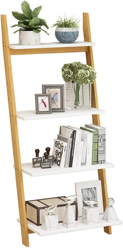 Zhicaikeji Etagere Etageres Mur Echelle De Bibliotheque Etagere De Rangement Se Penchant Cuisine Tour Bureau Sejour Chambre Bibliotheque Ouverte Moderne Simple Couleur Blanc Taille 93x25x51cm Amazon Fr Cuisine Maison