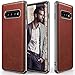 LOHASIC Galaxy S10 Plus Case, Ultra Slim Premium Leather Luxury PU Soft Flexible Defender Anti-Slip Grip Scratch Resistant Protective Cover Cases for Samsung Galaxy S10 Plus (2019) - New Brown