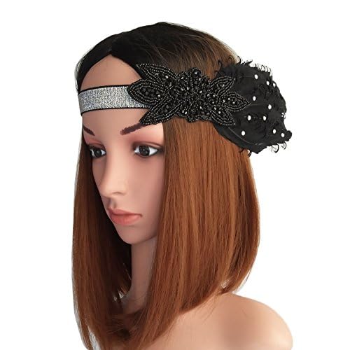 Vintage Feather 20s Headpiece 1920s Great Gatsby Headband Roaring