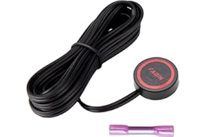 FARBIN Horn Push Button with Quick Connector, Momentary Switch with 3 Meters Wire, Round Red Cap Button Switch Prewired for Air Horn, DIY Electronics Accessories (Flat Button)